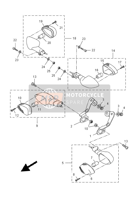 Yamaha NS50N 2013 BLINKLEUCHTE für ein 2013 Yamaha NS50N